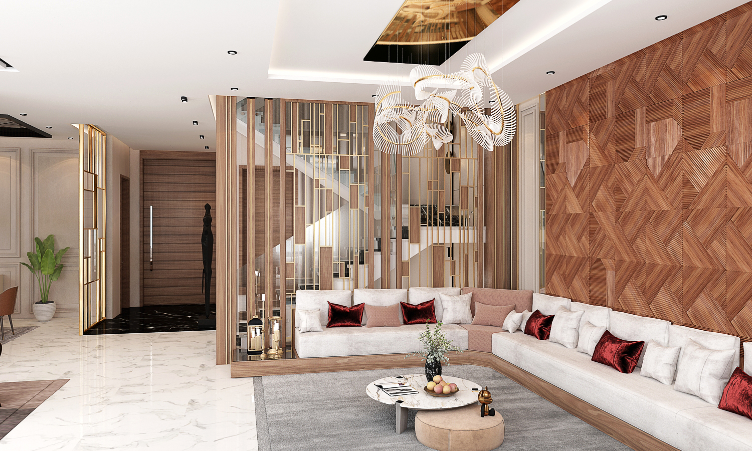 aménagement intérieur villa moderne Casablanca salon luxe