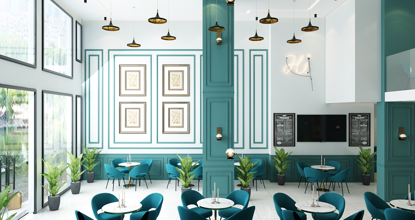 Café Hay Mouhammadi – Architecte d’intérieur à Casablanca – Aménagement et design intérieur de café moderne et chaleureux