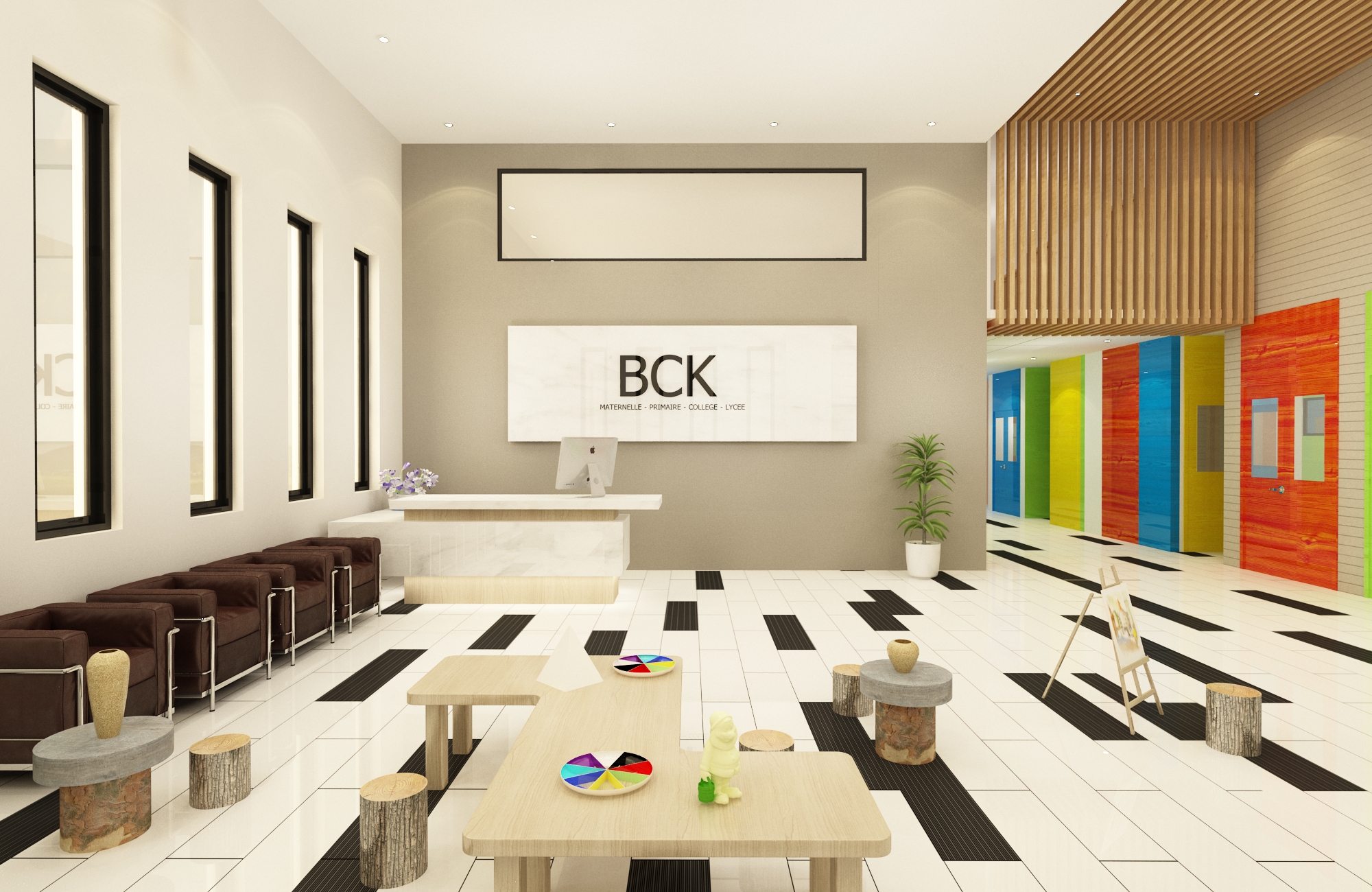 École BCK – Architecte d’intérieur à Casablanca – Aménagement et design intérieur d’établissement scolaire moderne et fonctionnel
