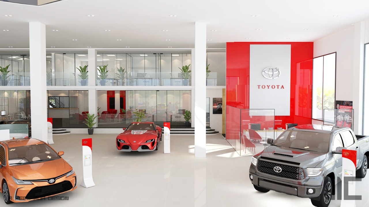 Showroom Toyota Rabat – Architecte d’intérieur au Maroc – Aménagement et design intérieur de concessionnaire automobile moderne et professionnel