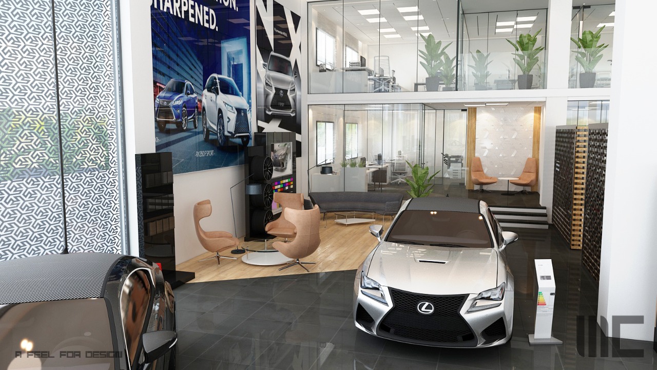 Showroom Toyota Rabat – Architecte d’intérieur au Maroc – Aménagement et design intérieur de concessionnaire automobile moderne et professionnel