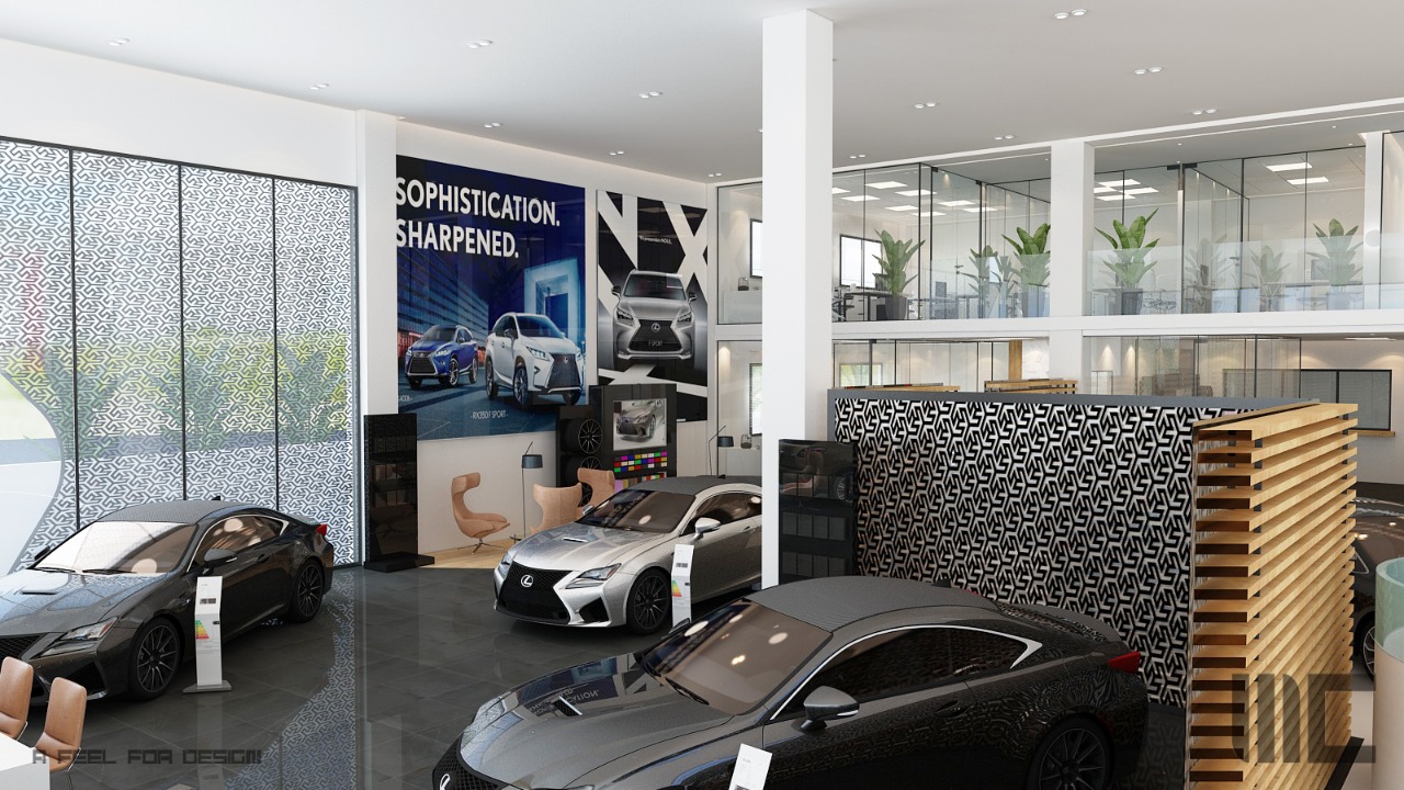 Showroom Toyota Rabat – Architecte d’intérieur au Maroc – Aménagement et design intérieur de concessionnaire automobile moderne et professionnel