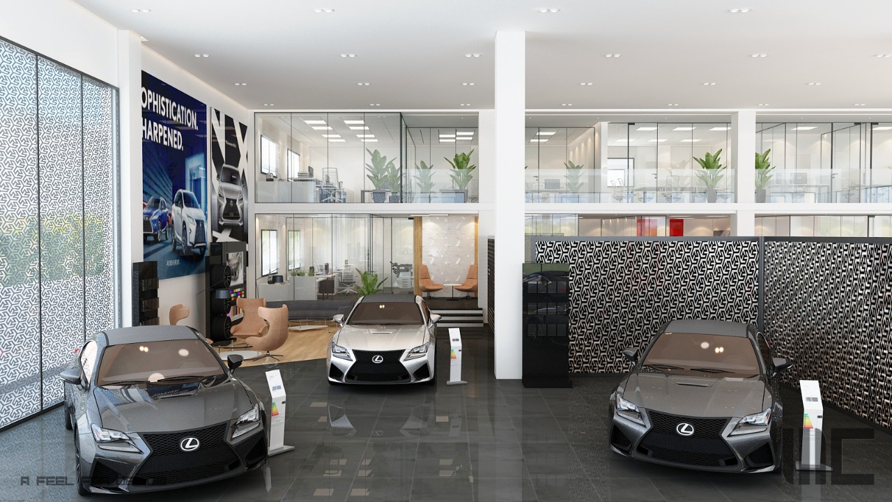Showroom Toyota Rabat – Architecte d’intérieur au Maroc – Aménagement et design intérieur de concessionnaire automobile moderne et professionnel