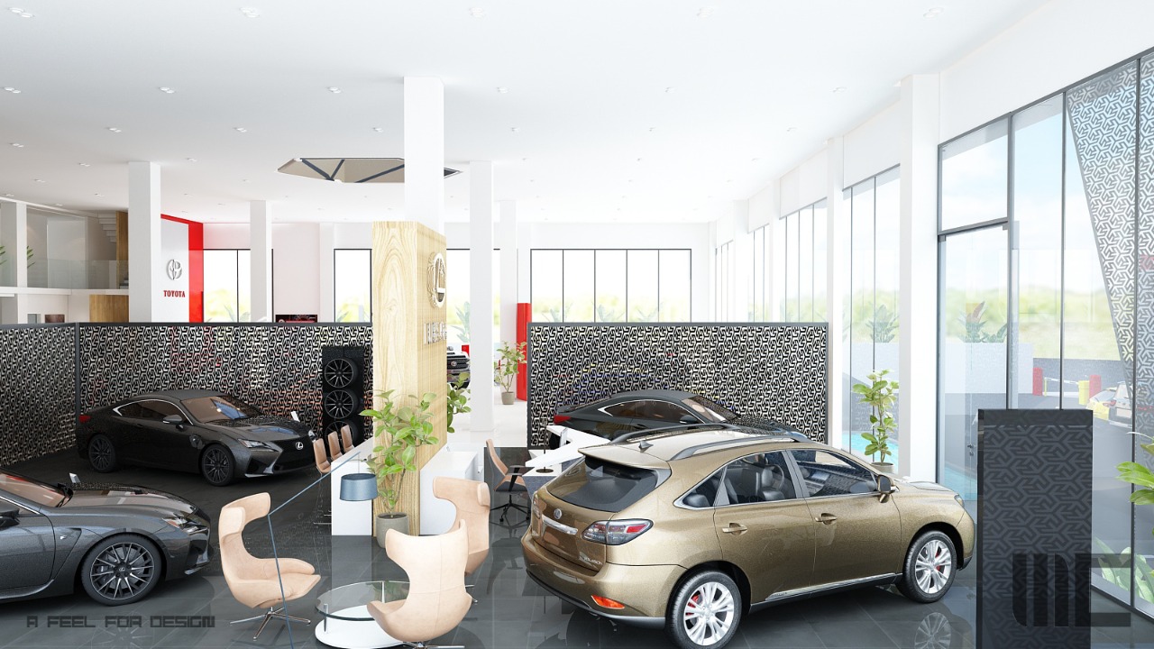 Showroom Toyota Rabat – Architecte d’intérieur au Maroc – Aménagement et design intérieur de concessionnaire automobile moderne et professionnel