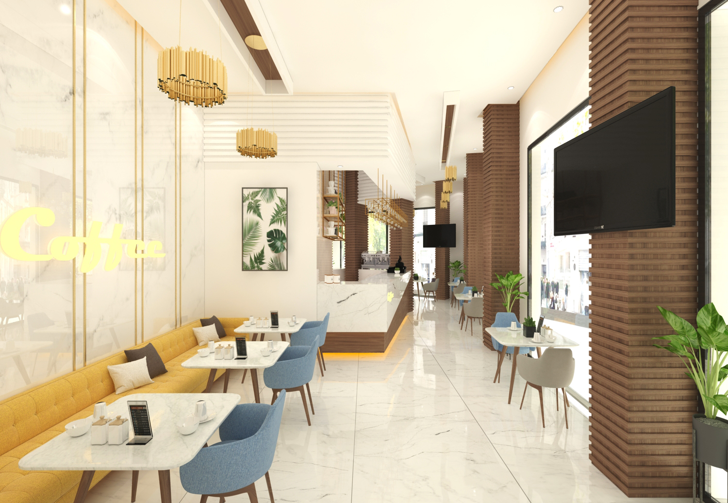 Café Haj Erragbi – Architecte d’intérieur à Casablanca – Aménagement et design intérieur de café moderne et convivial