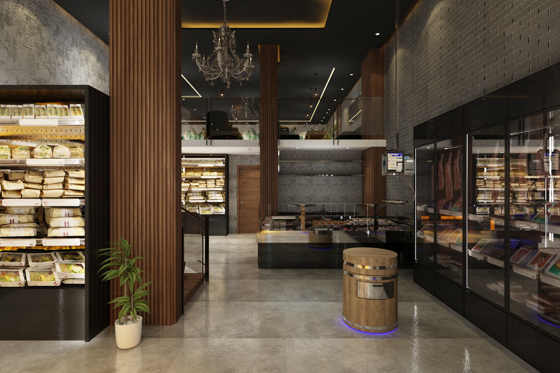 Épicerie fine – Architecte d’intérieur à Casablanca – Aménagement et design intérieur de boutique commerciale moderne et élégante
