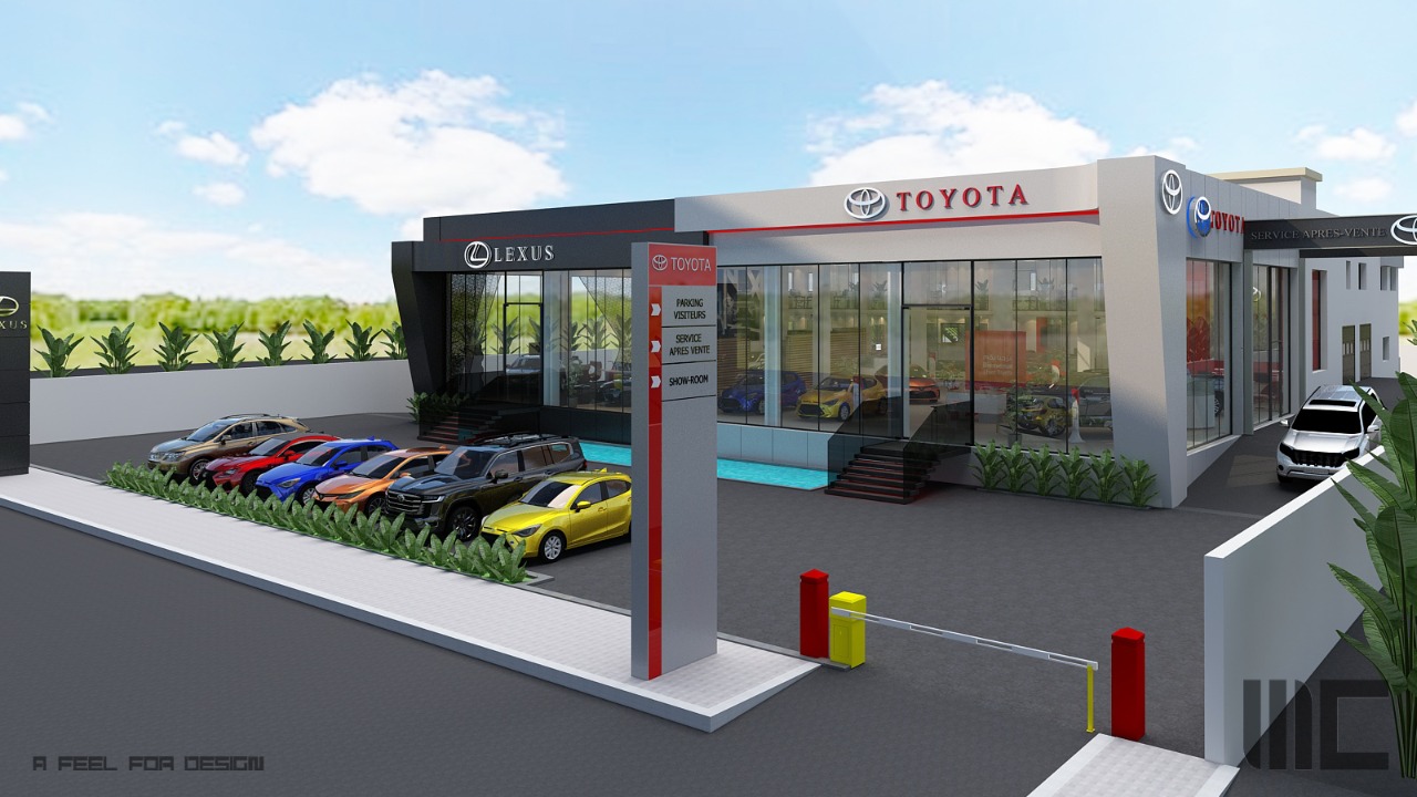 Showroom Toyota Rabat – Architecte d’intérieur au Maroc – Aménagement et design intérieur de concessionnaire automobile moderne et professionnel