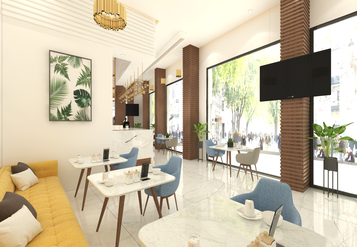 Café Haj Erragbi – Architecte d’intérieur à Casablanca – Aménagement et design intérieur de café moderne et convivial