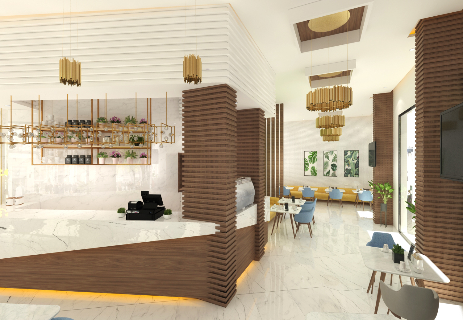 Café Haj Erragbi – Architecte d’intérieur à Casablanca – Aménagement et design intérieur de café moderne et convivial