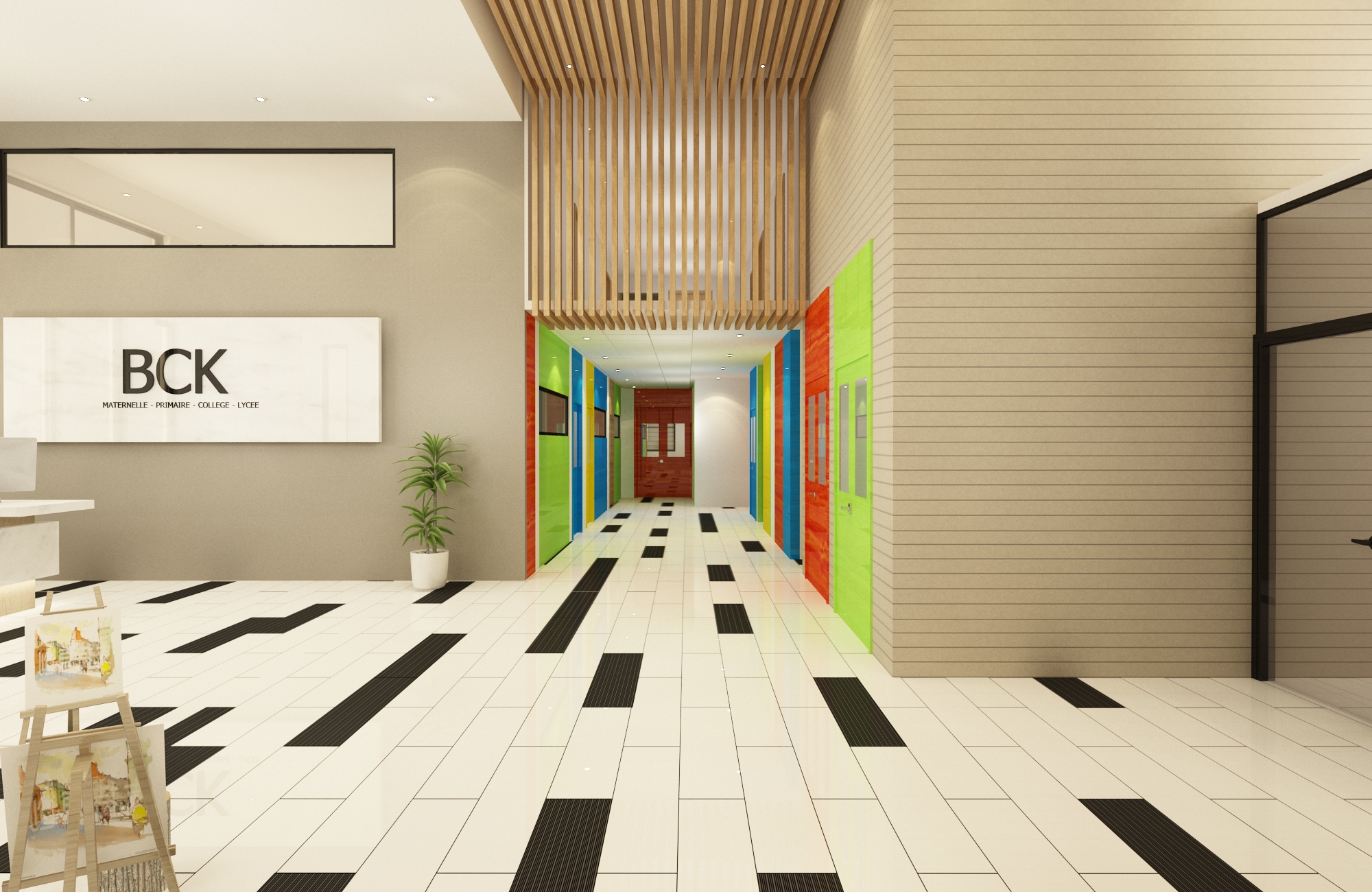 École BCK – Architecte d’intérieur à Casablanca – Aménagement et design intérieur d’établissement scolaire moderne et fonctionnel