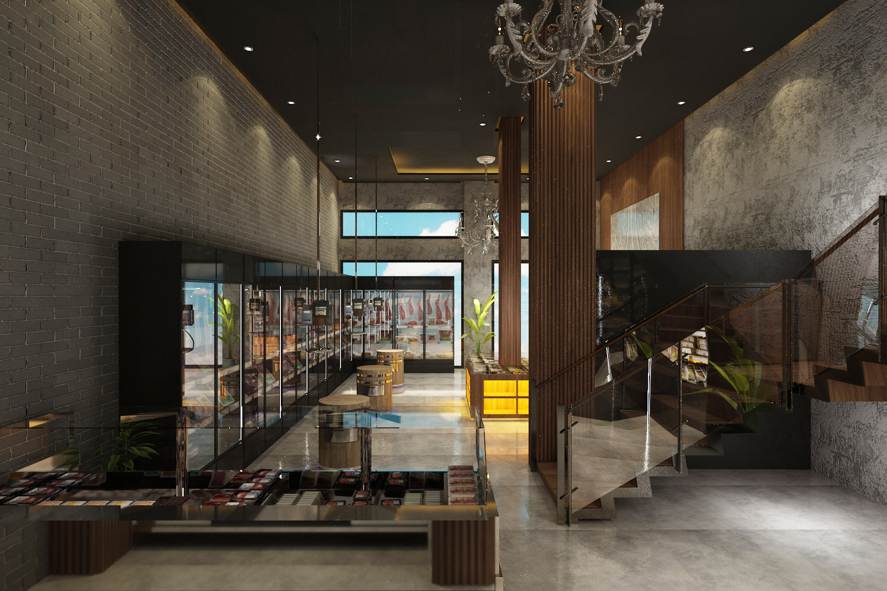 Épicerie fine – Architecte d’intérieur à Casablanca – Aménagement et design intérieur de boutique commerciale moderne et élégante