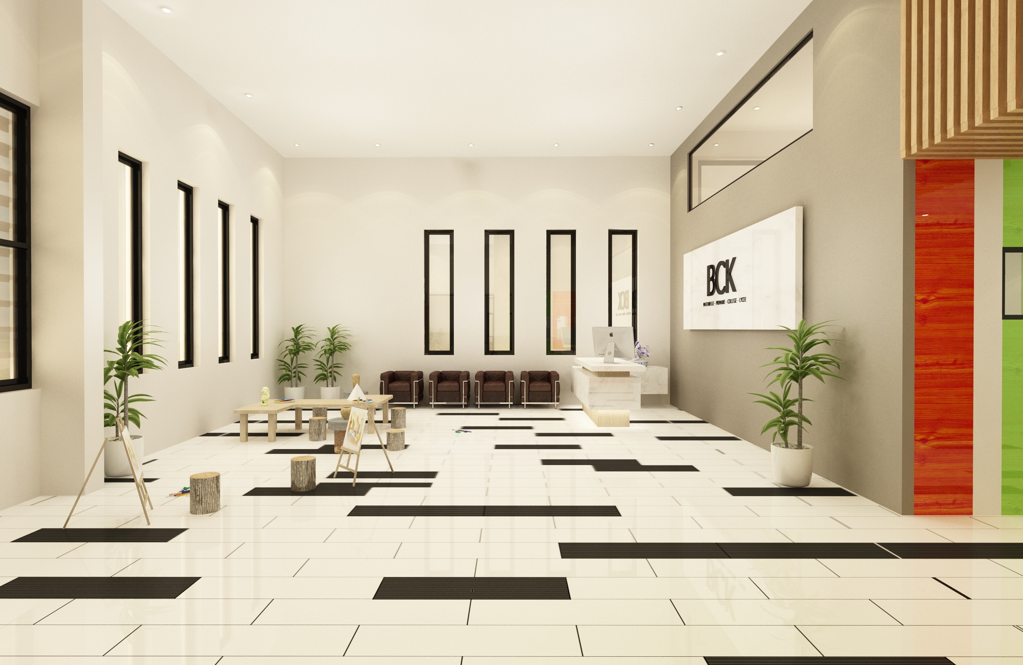 École BCK – Architecte d’intérieur à Casablanca – Aménagement et design intérieur d’établissement scolaire moderne et fonctionnel