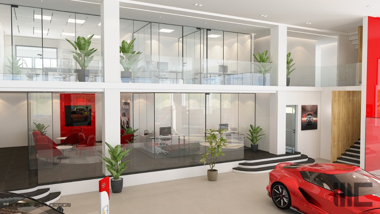 Showroom Toyota Rabat – Architecte d’intérieur au Maroc – Aménagement et design intérieur de concessionnaire automobile moderne et professionnel