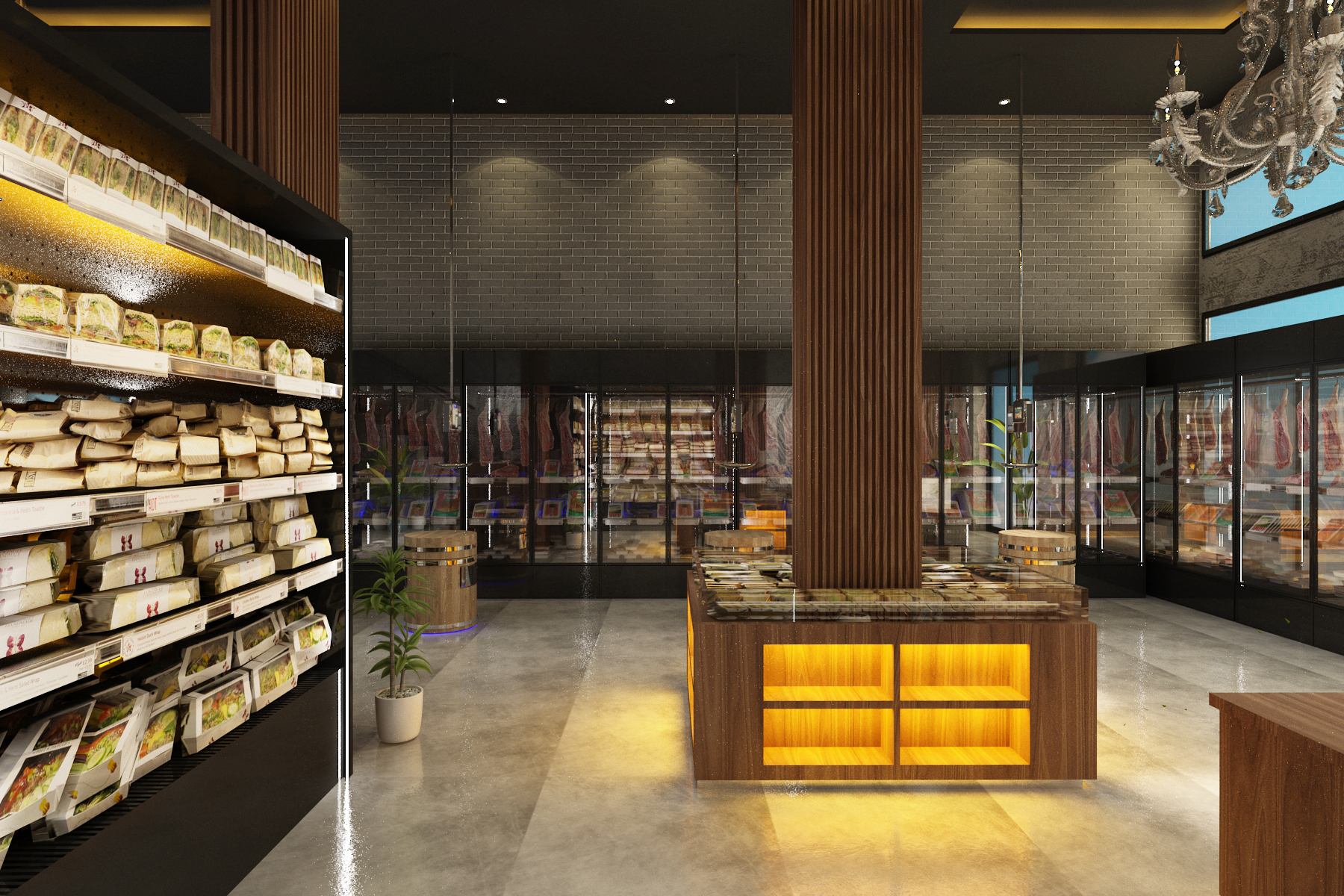 Épicerie fine – Architecte d’intérieur à Casablanca – Aménagement et design intérieur de boutique commerciale moderne et élégante