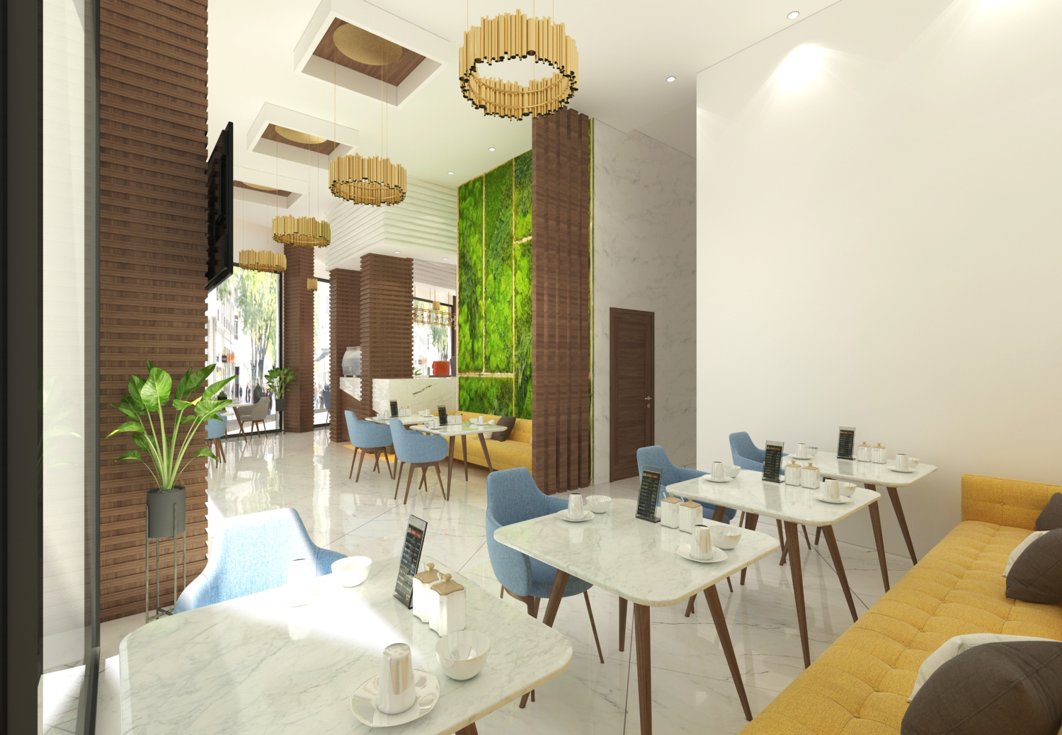Café Haj Erragbi – Architecte d’intérieur à Casablanca – Aménagement et design intérieur de café moderne et convivial