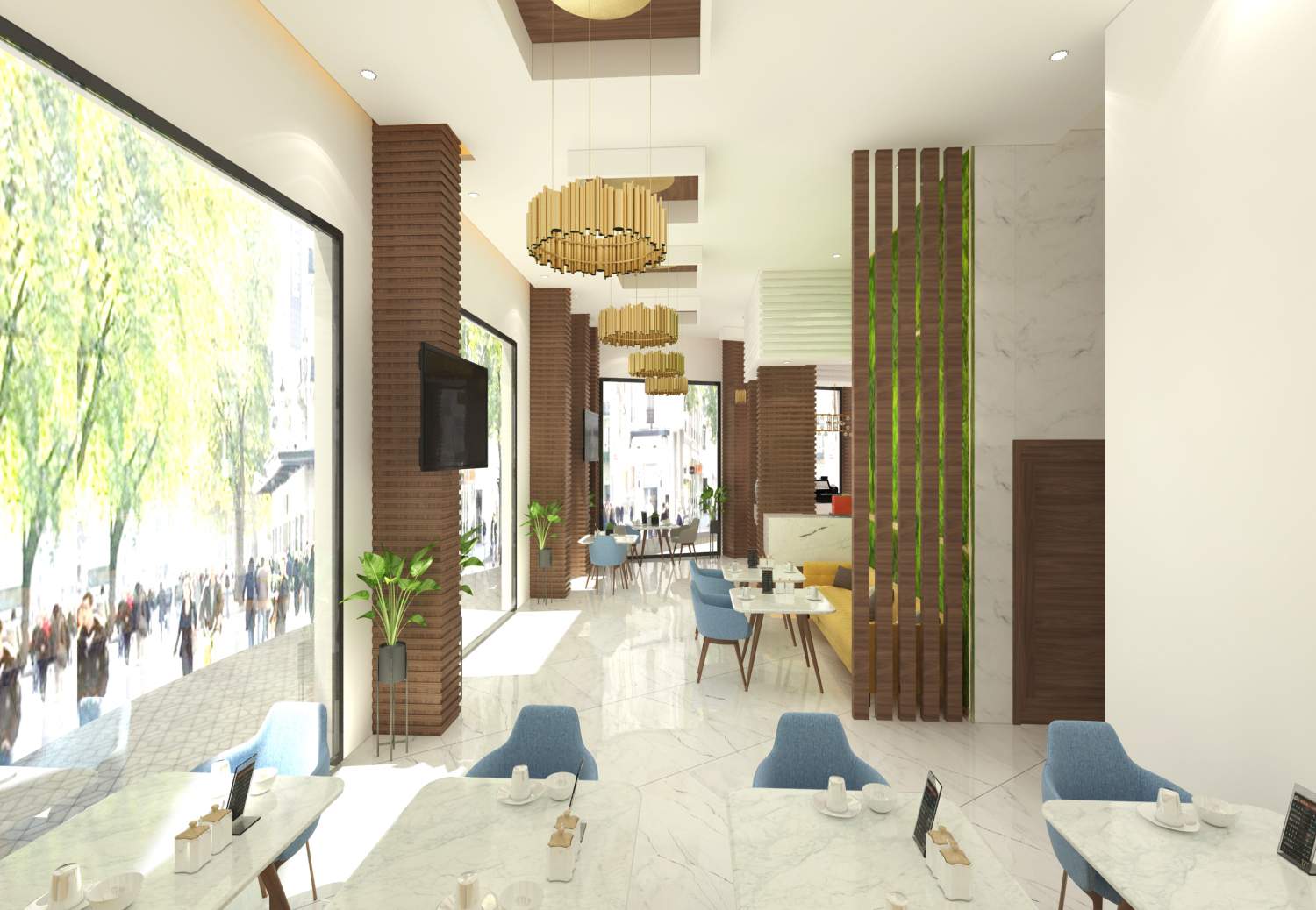 Café Haj Erragbi – Architecte d’intérieur à Casablanca – Aménagement et design intérieur de café moderne et convivial