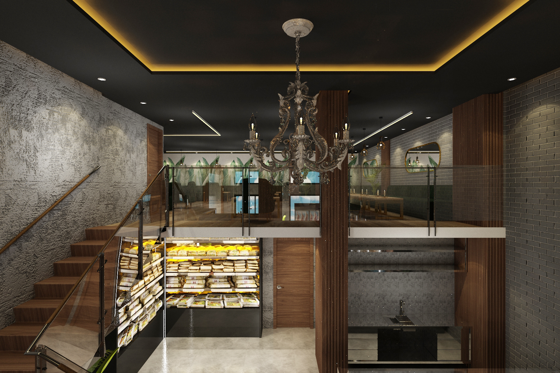 Épicerie fine – Architecte d’intérieur à Casablanca – Aménagement et design intérieur de boutique commerciale moderne et élégante