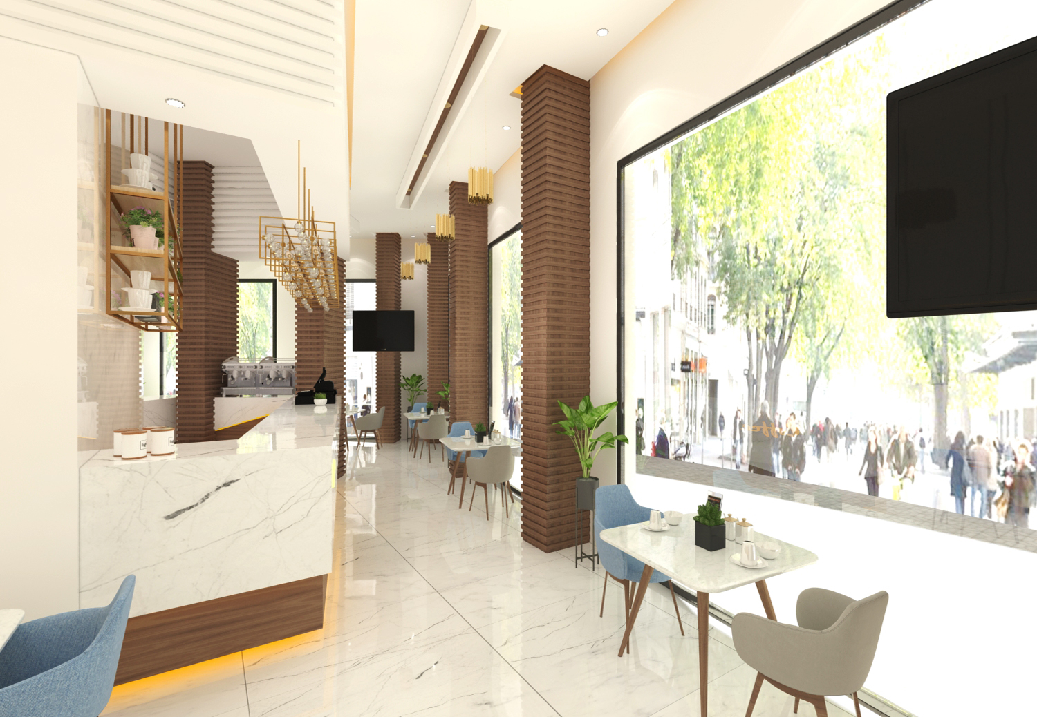 Café Haj Erragbi – Architecte d’intérieur à Casablanca – Aménagement et design intérieur de café moderne et convivial