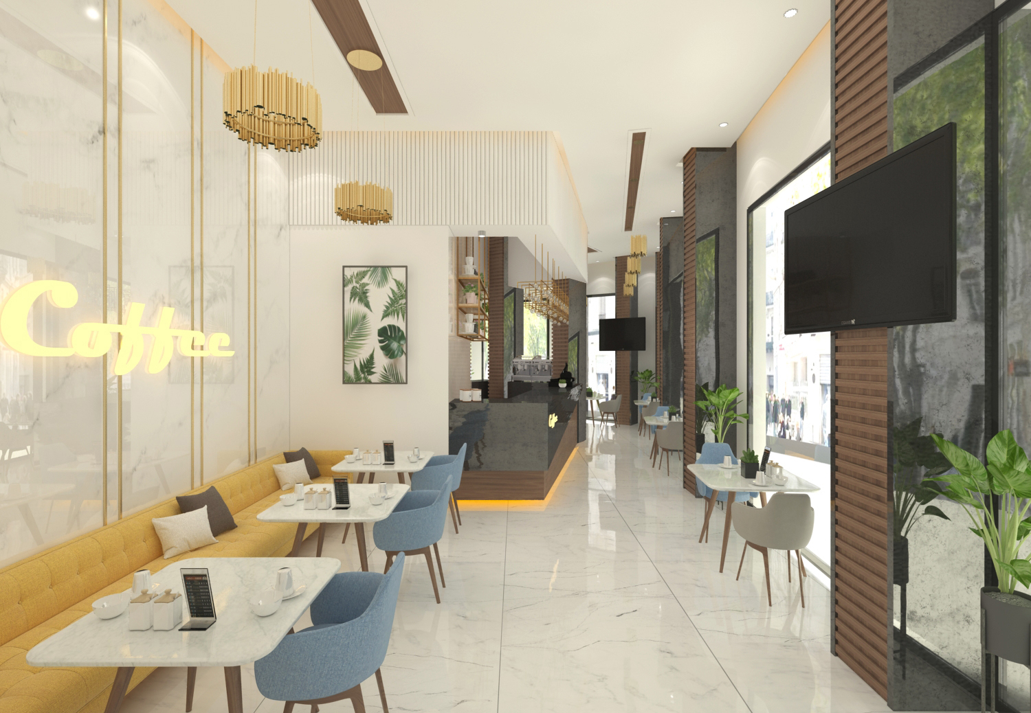 Café Haj Erragbi – Architecte d’intérieur à Casablanca – Aménagement et design intérieur de café moderne et convivial