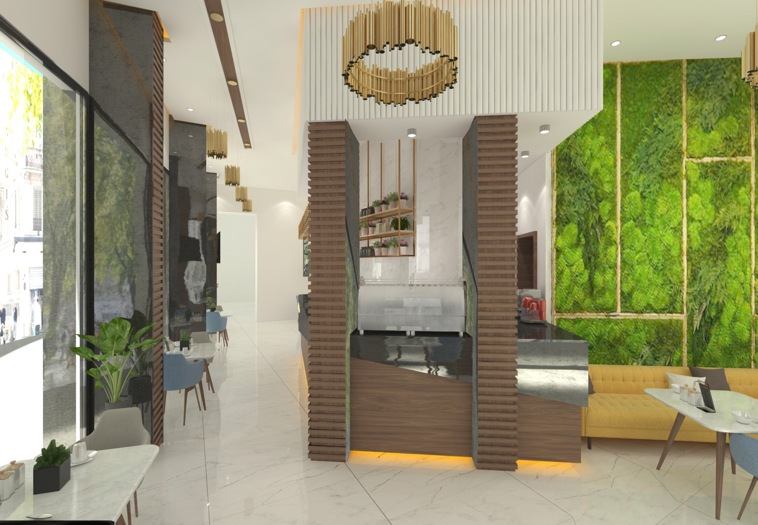 Café Haj Erragbi – Architecte d’intérieur à Casablanca – Aménagement et design intérieur de café moderne et convivial