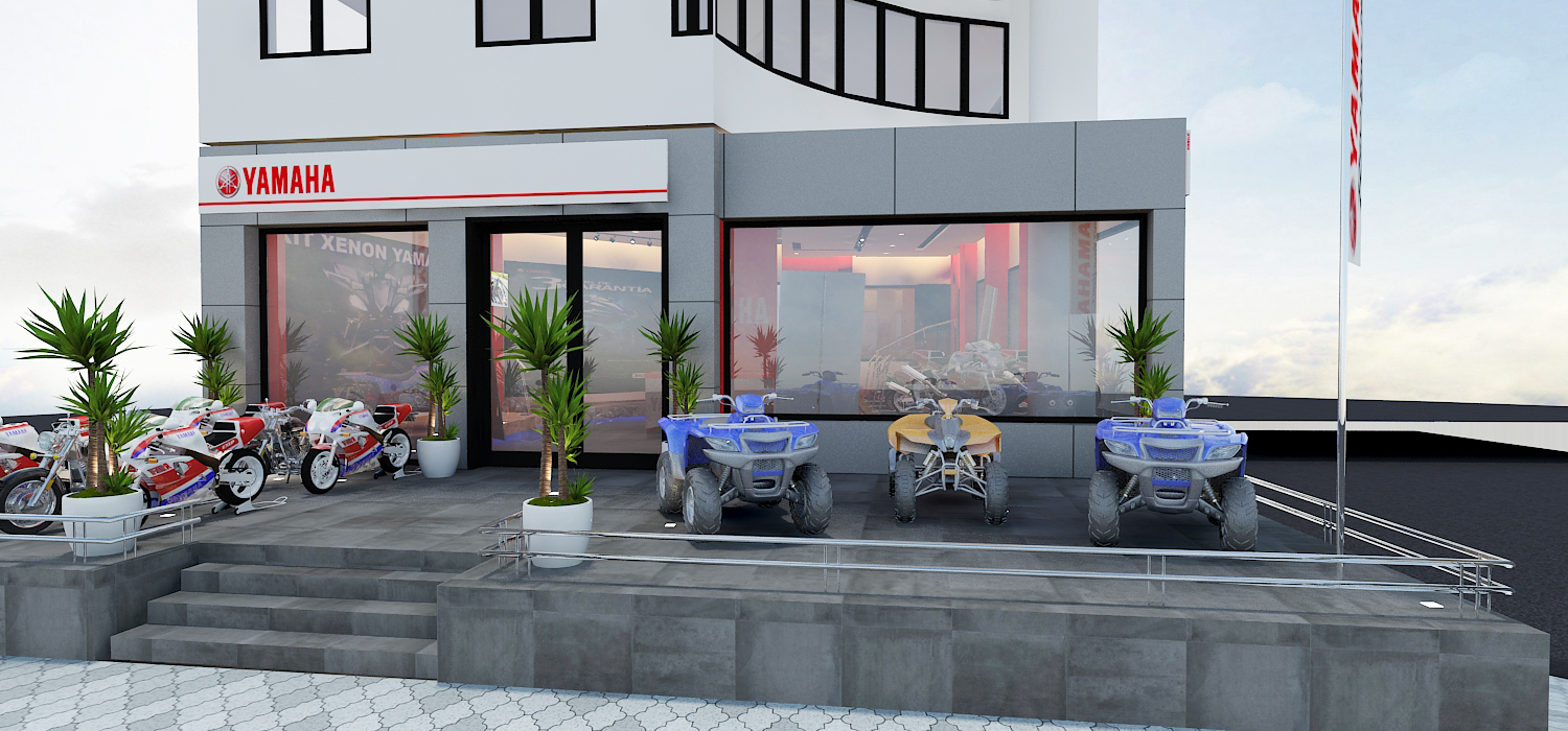 Showroom Yamaha – Architecte d’intérieur à Casablanca – Aménagement et design intérieur de showroom commercial moderne et premium