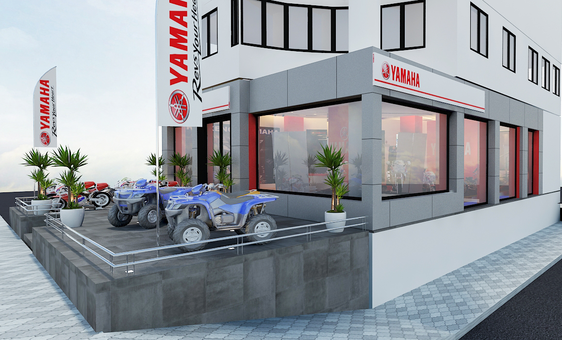 Showroom Yamaha – Architecte d’intérieur à Casablanca – Aménagement et design intérieur de showroom commercial moderne et premium