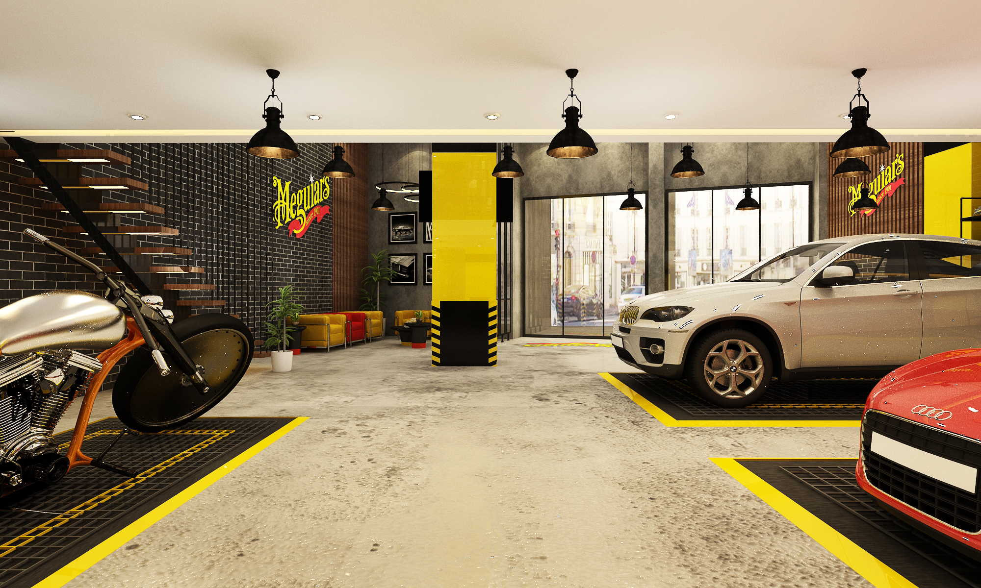 Centre de service Meguair’s – Architecte d’intérieur à Casablanca – Aménagement et design intérieur d’espace professionnel et commercial moderne