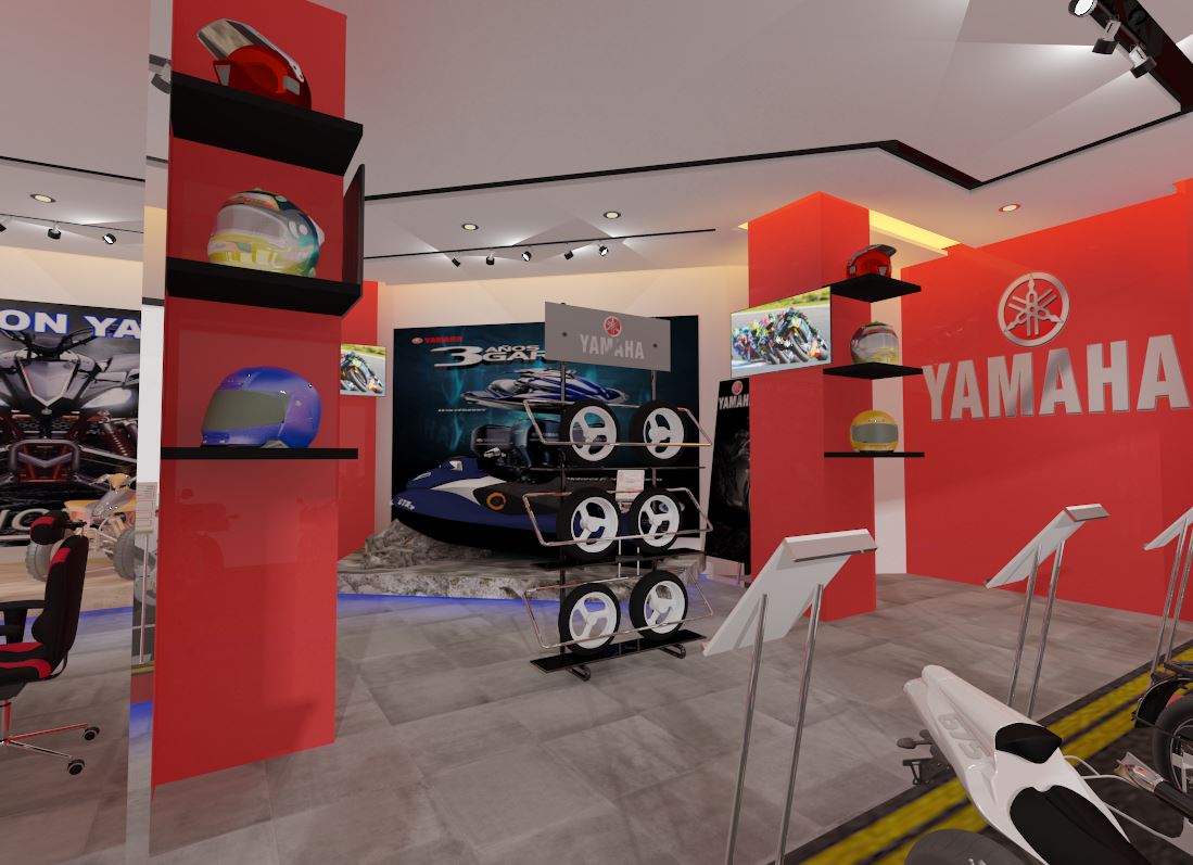 Showroom Yamaha – Architecte d’intérieur à Casablanca – Aménagement et design intérieur de showroom commercial moderne et premium