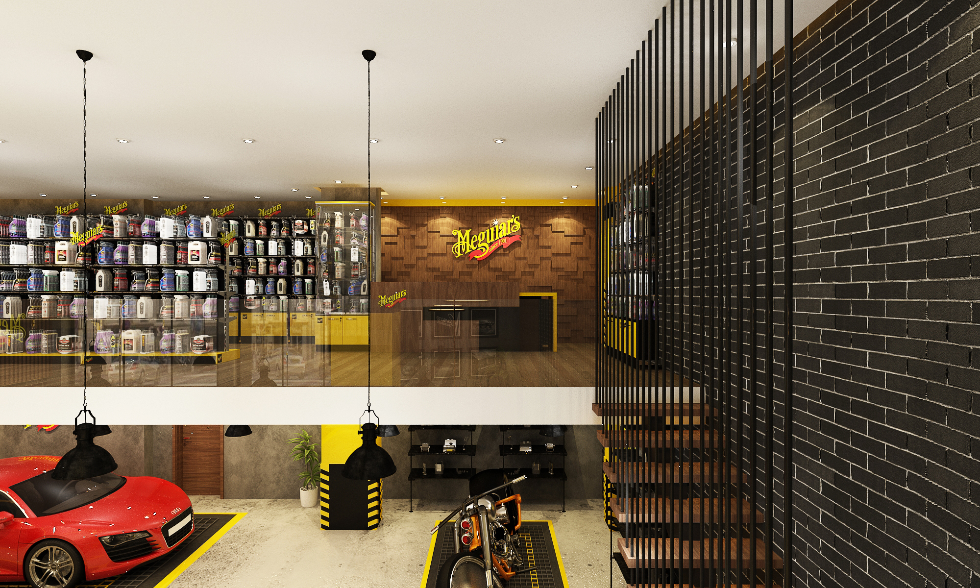 Centre de service Meguair’s – Architecte d’intérieur à Casablanca – Aménagement et design intérieur d’espace professionnel et commercial moderne