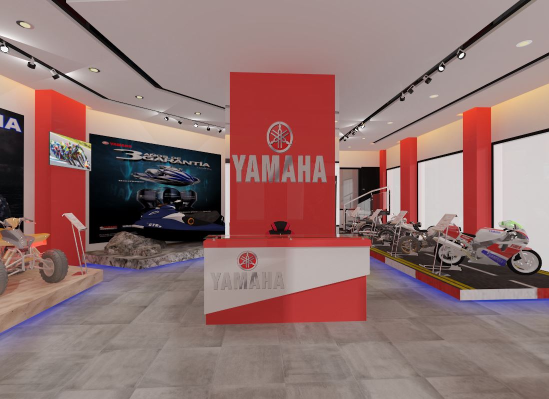 Showroom Yamaha – Architecte d’intérieur à Casablanca – Aménagement et design intérieur de showroom commercial moderne et premium