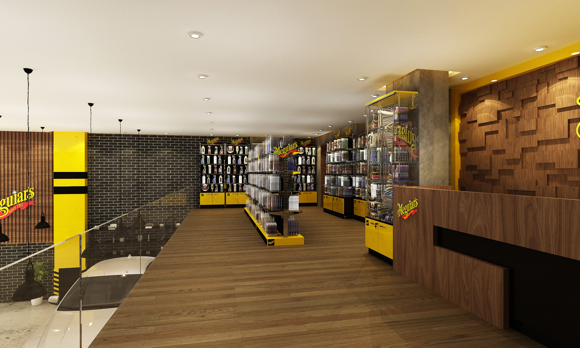 Centre de service Meguair’s – Architecte d’intérieur à Casablanca – Aménagement et design intérieur d’espace professionnel et commercial moderne