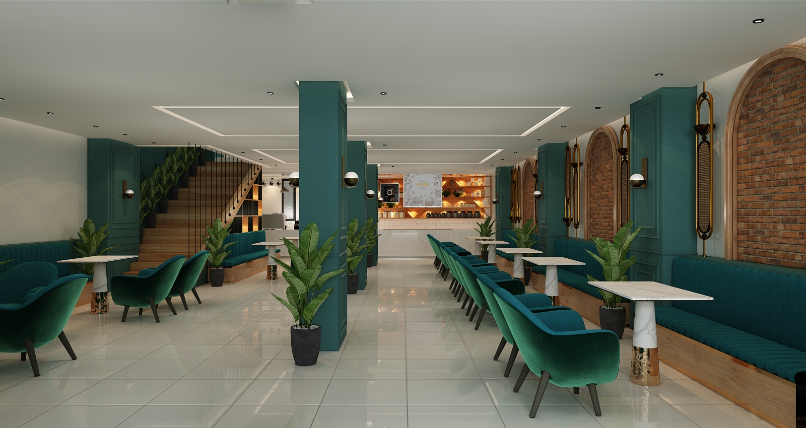 Café Hay Mouhammadi – Architecte d’intérieur à Casablanca – Aménagement et design intérieur de café moderne et chaleureux