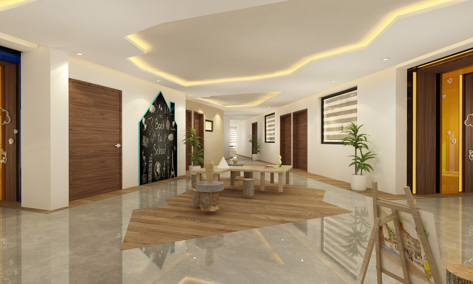 École – Architecte d’intérieur à Casablanca – Aménagement et design intérieur d’espace scolaire moderne et fonctionnel