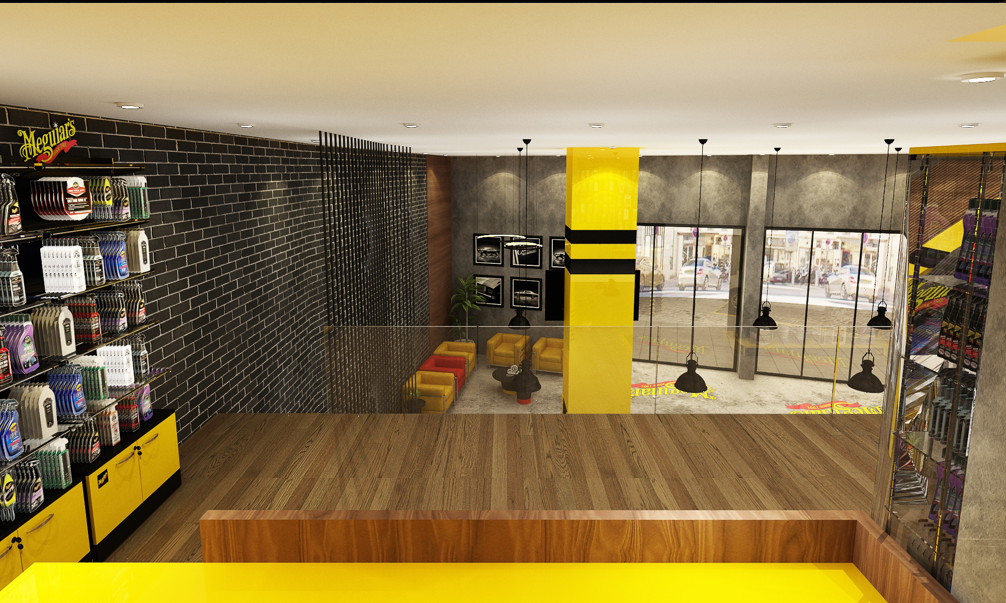 Centre de service Meguair’s – Architecte d’intérieur à Casablanca – Aménagement et design intérieur d’espace professionnel et commercial moderne