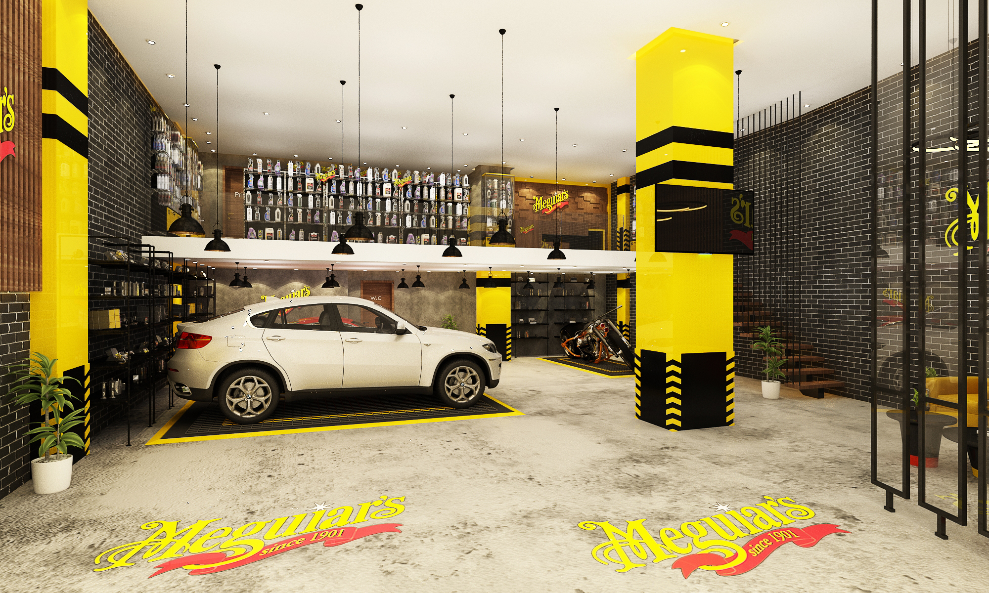 Centre de service Meguair’s – Architecte d’intérieur à Casablanca – Aménagement et design intérieur d’espace professionnel et commercial moderne