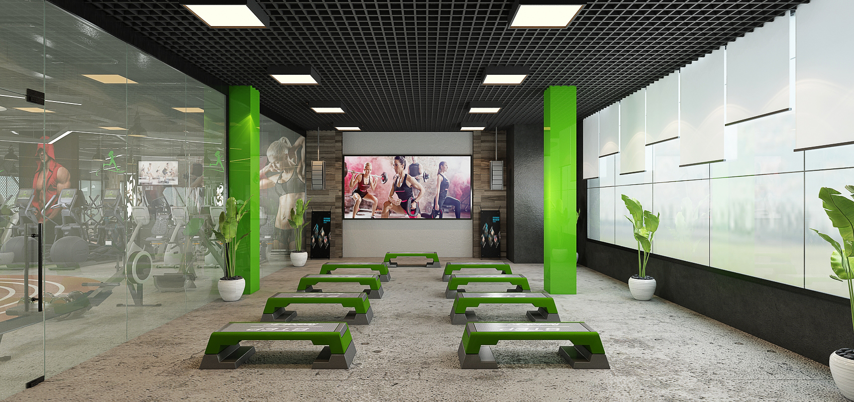 Salle de sport – Architecte d’intérieur à Casablanca – Aménagement et design intérieur d’espace fitness moderne et fonctionnel