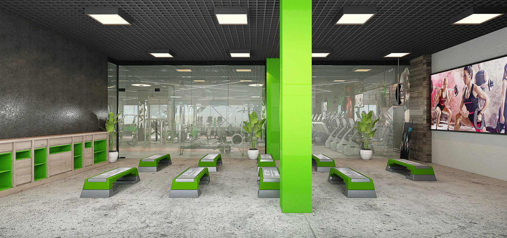 Salle de sport – Architecte d’intérieur à Casablanca – Aménagement et design intérieur d’espace fitness moderne et fonctionnel