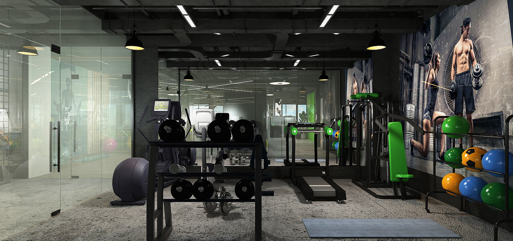 Salle de sport – Architecte d’intérieur à Casablanca – Aménagement et design intérieur d’espace fitness moderne et fonctionnel