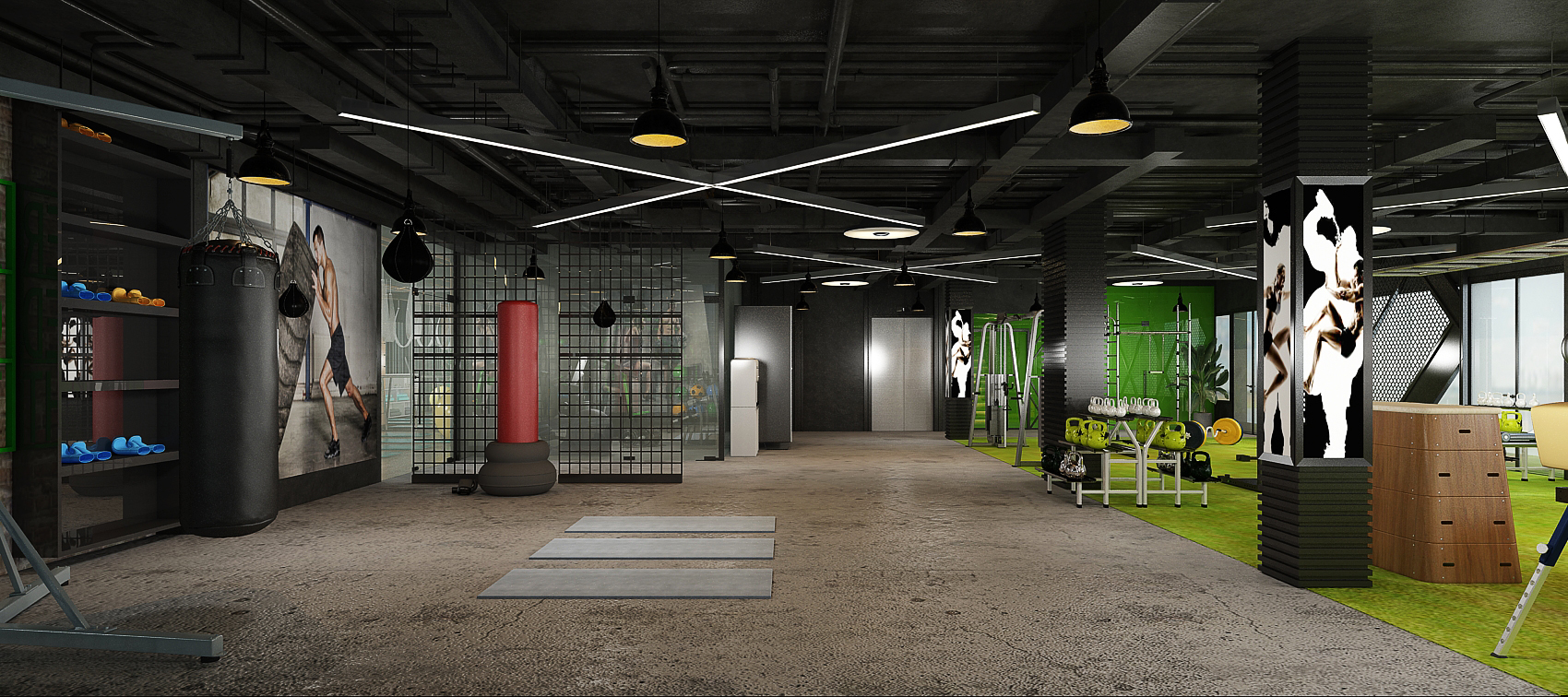 Salle de sport – Architecte d’intérieur à Casablanca – Aménagement et design intérieur d’espace fitness moderne et fonctionnel