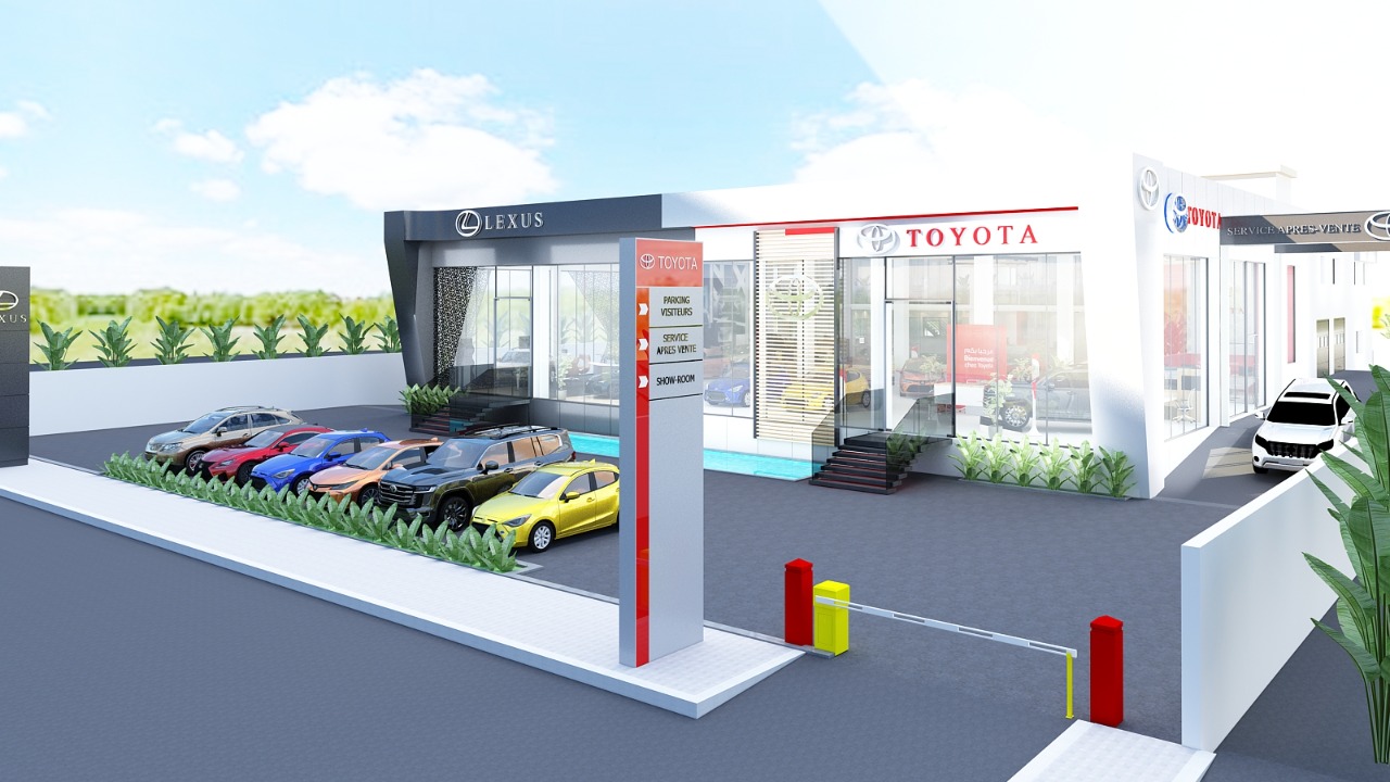 Showroom Toyota Rabat – Architecte d’intérieur au Maroc – Aménagement et design intérieur de concessionnaire automobile moderne et professionnel