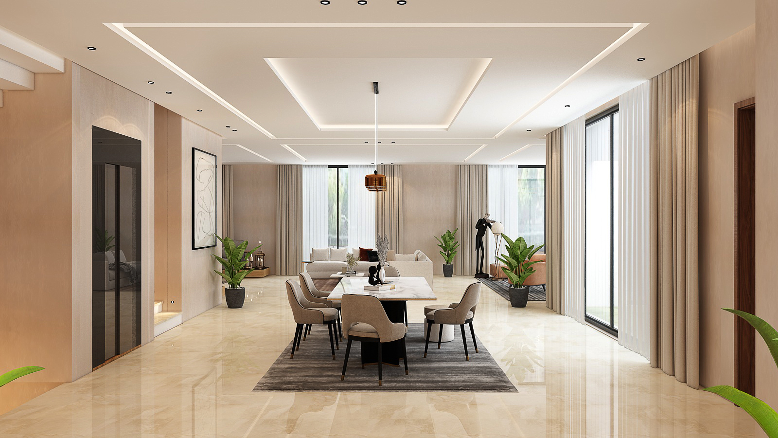 Villa Rachid Oudghiri – Architecte d’intérieur à Casablanca – Aménagement et design intérieur résidentiel moderne et élégant