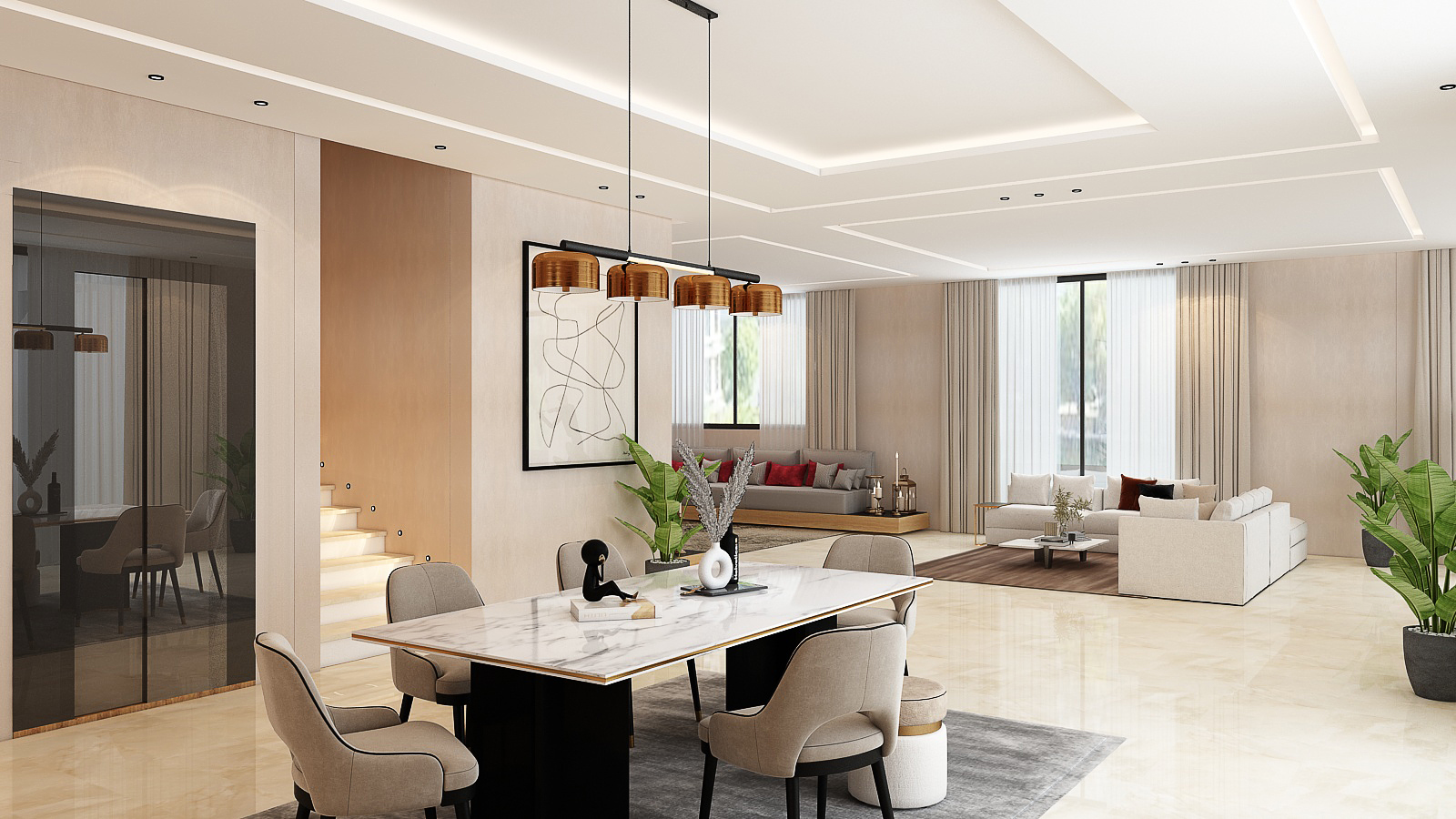 Villa Rachid Oudghiri – Architecte d’intérieur à Casablanca – Aménagement et design intérieur résidentiel moderne et élégant