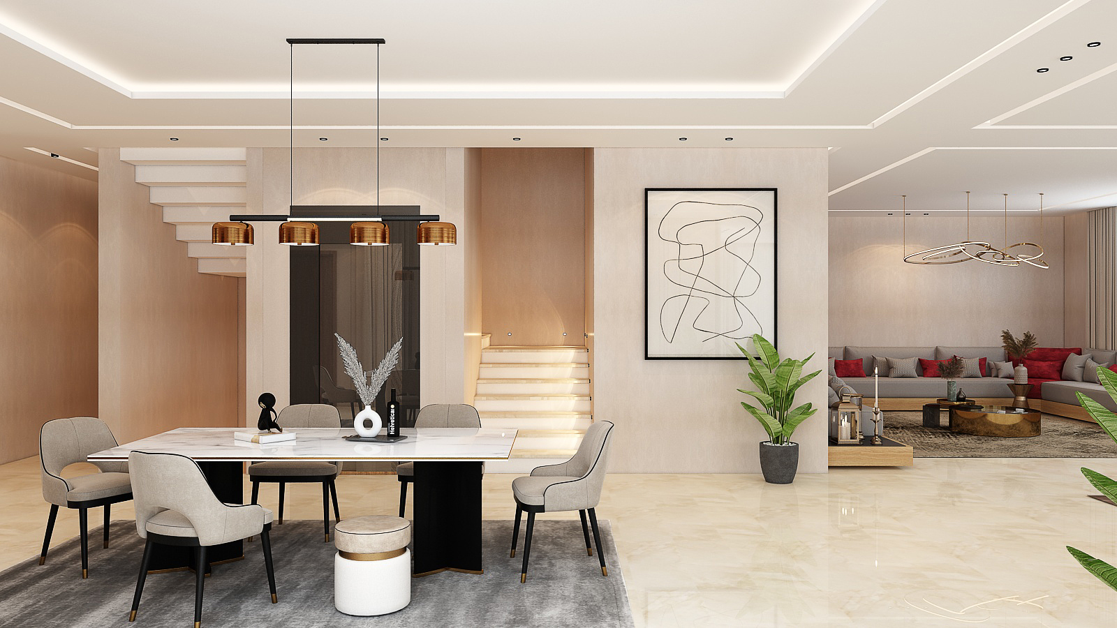 Villa Rachid Oudghiri – Architecte d’intérieur à Casablanca – Aménagement et design intérieur résidentiel moderne et élégant